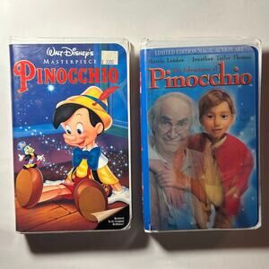 Pinocchio - Disney Animated/Live Action Limited Edition Film Lot of 2 - VHS